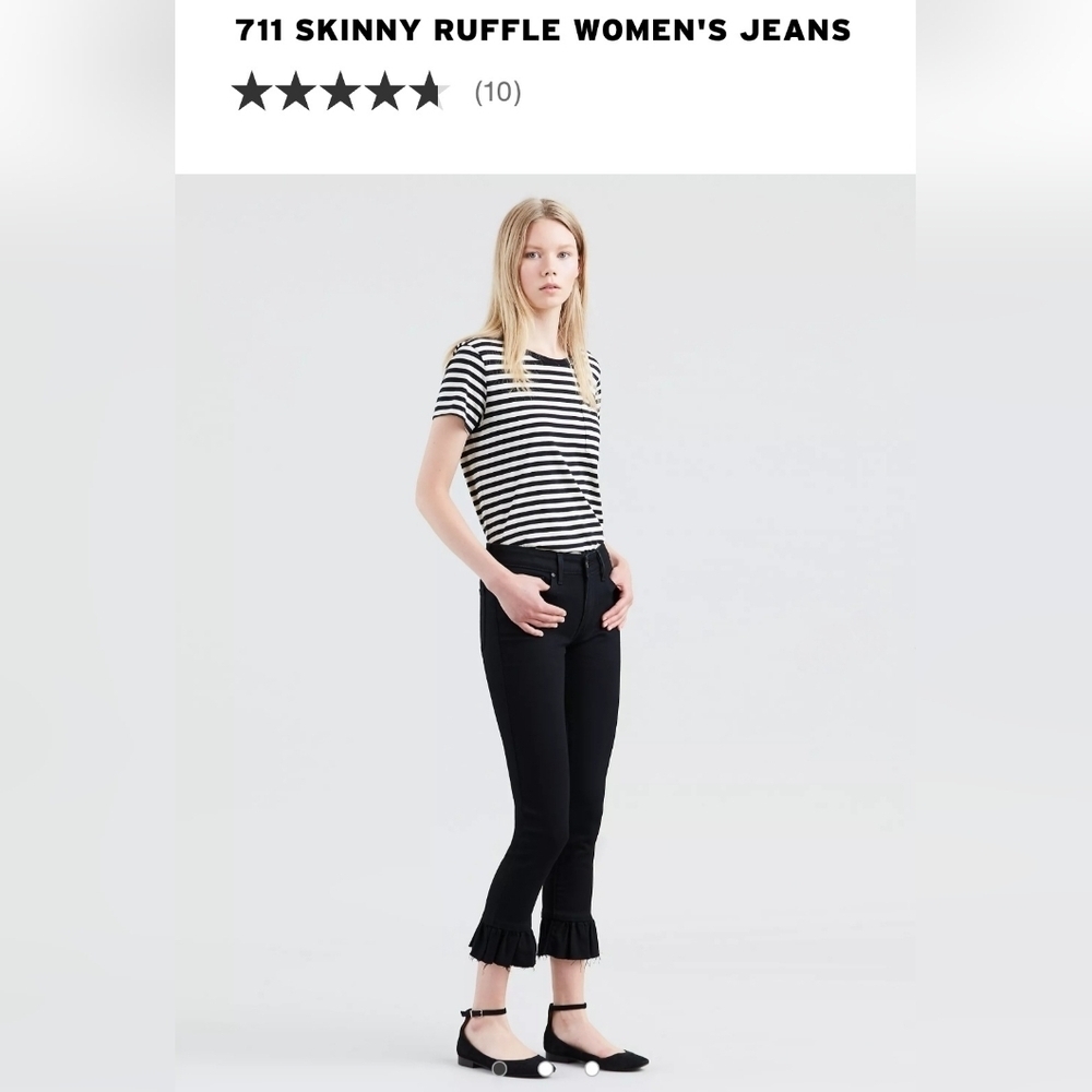Levi's Ruffle Flare Black Jeans Women's Sz 27.